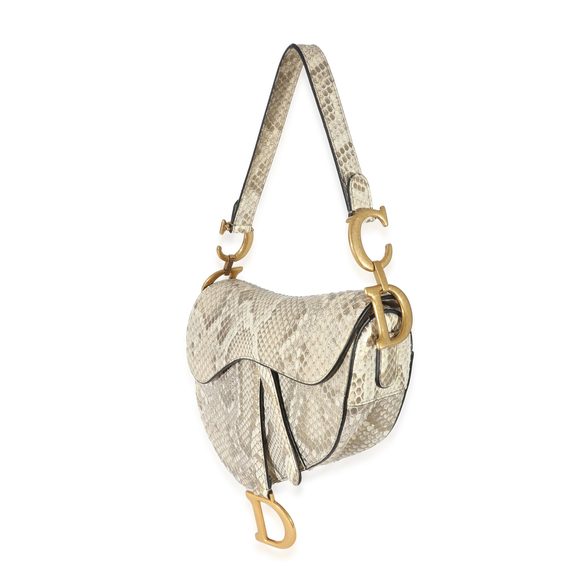 Christian Dior Gold Metallic Python Saddle Bag - Picture 2 of 7